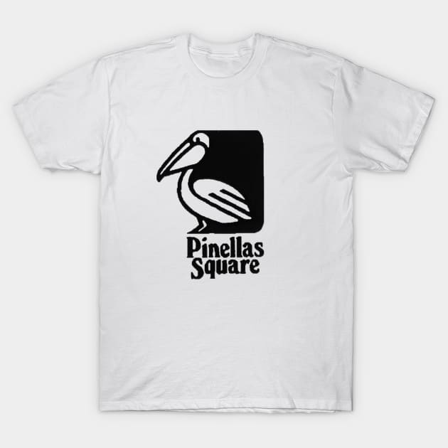 Pinellas Square Pelican Plain Black T-Shirt by waterslm